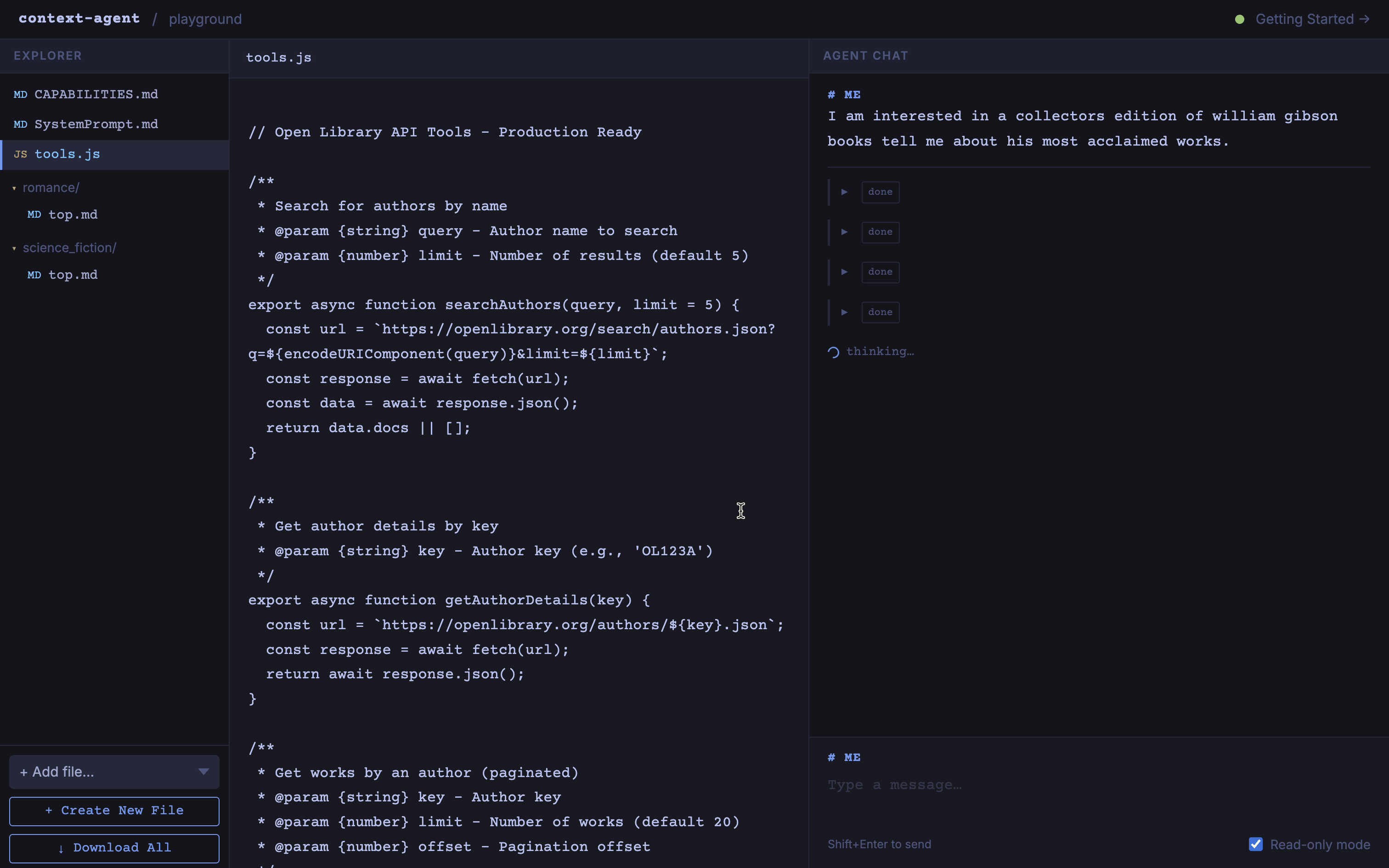 Refining the system prompt with agent-generated capabilities